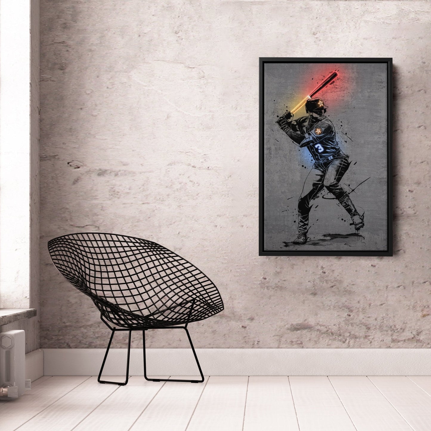 Jeremy Peña Neon Canvas Art | Modern Wall Decor for Astros Fans