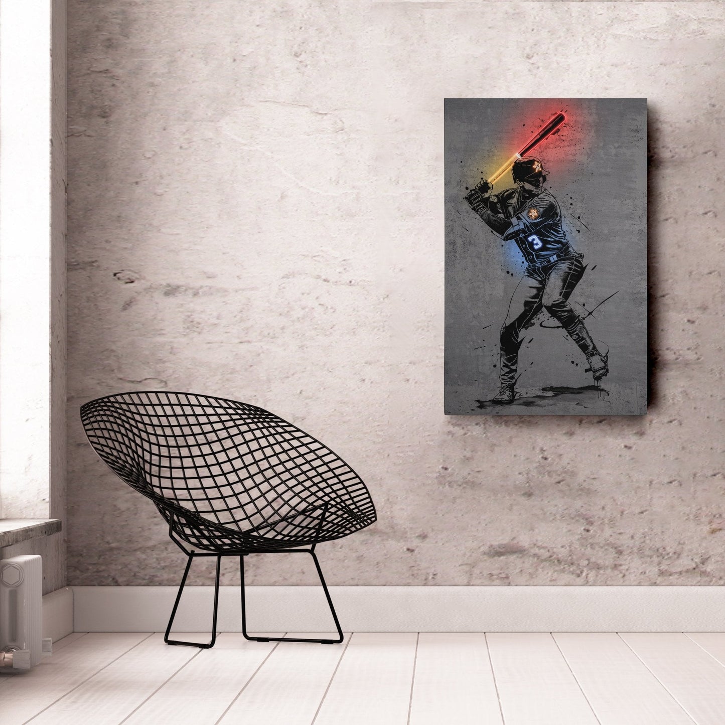 Jeremy Peña Neon Canvas Art | Modern Wall Decor for Astros Fans