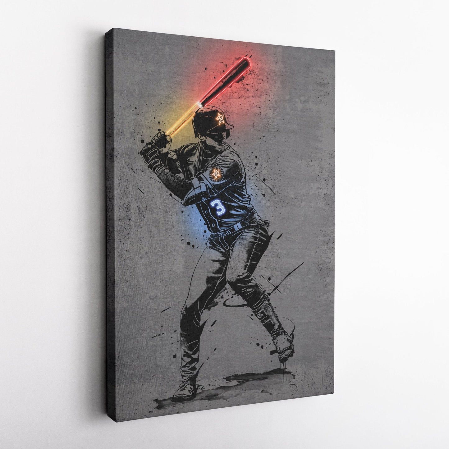 Jeremy Peña Neon Canvas Art | Modern Wall Decor for Astros Fans