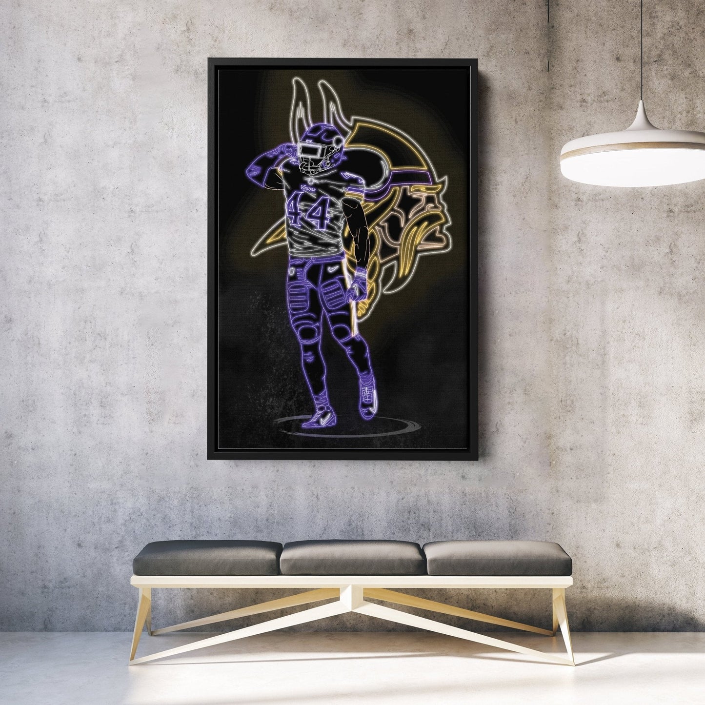 Josh Metellus Neon Canvas Art | Vikings Wall Decor