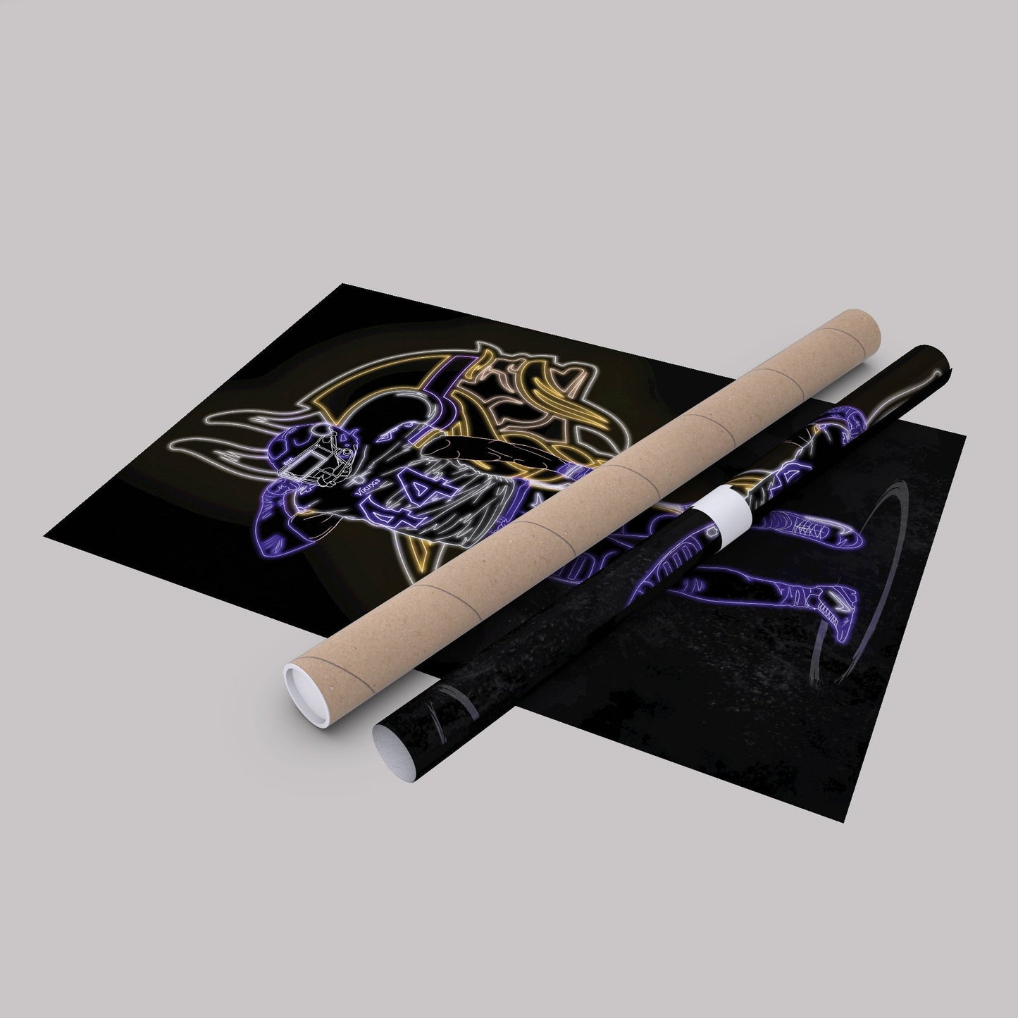 Josh Metellus Neon Canvas Art | Vikings Wall Decor