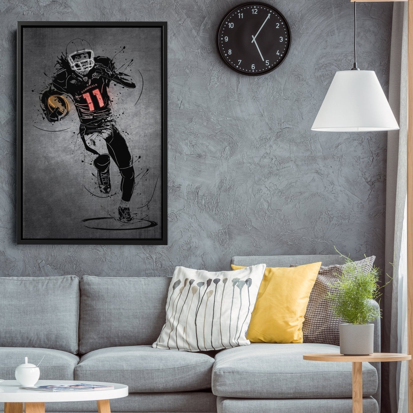 Larry Fitzgerald Jr Neon Canvas Art | Modern Wall Decor for Cardinals Fans