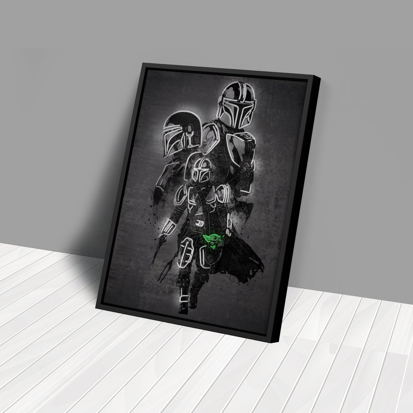 Mandalorian Canvas | Star Wars Neon Wall Art