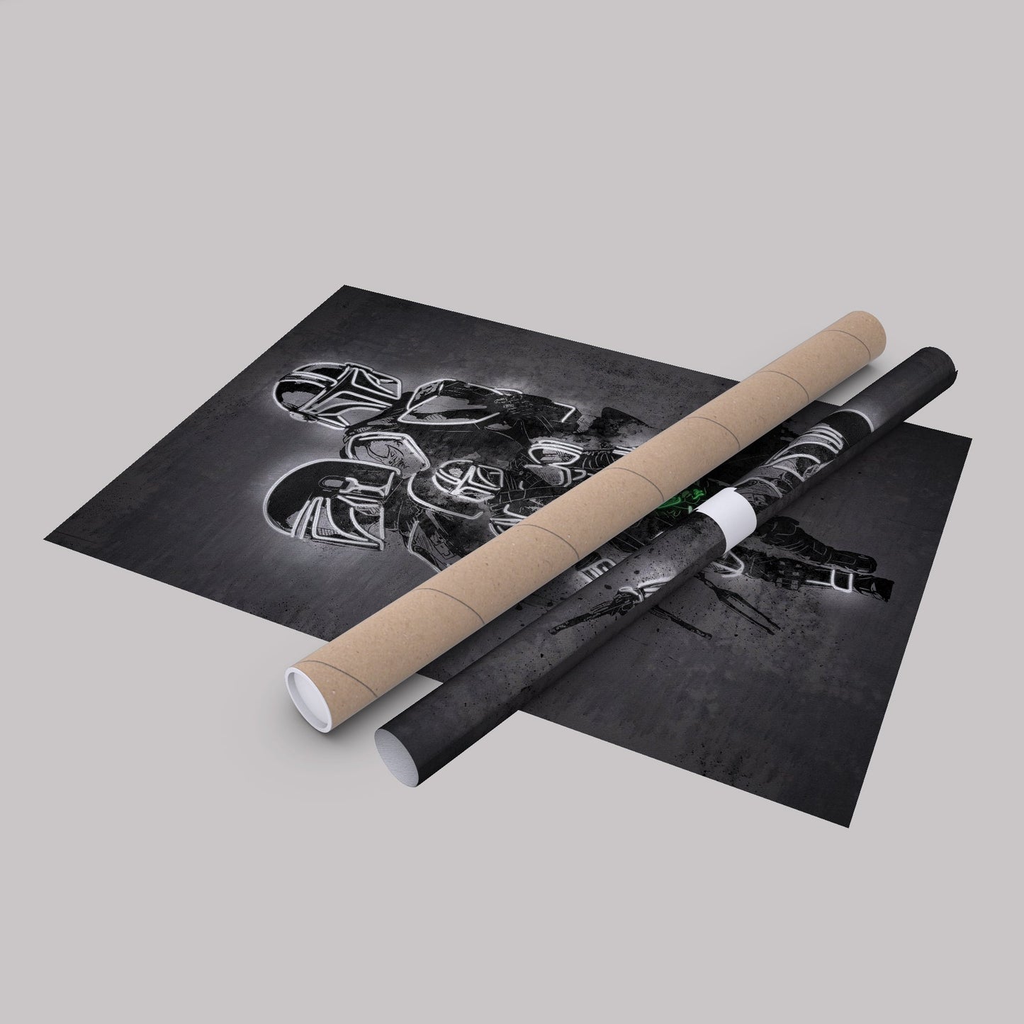 Mandalorian Canvas | Star Wars Neon Wall Art