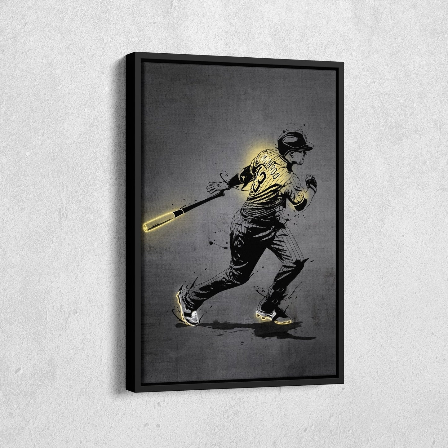 Manny Machado Neon Canvas Art | Modern Wall Decor for Padres Fans