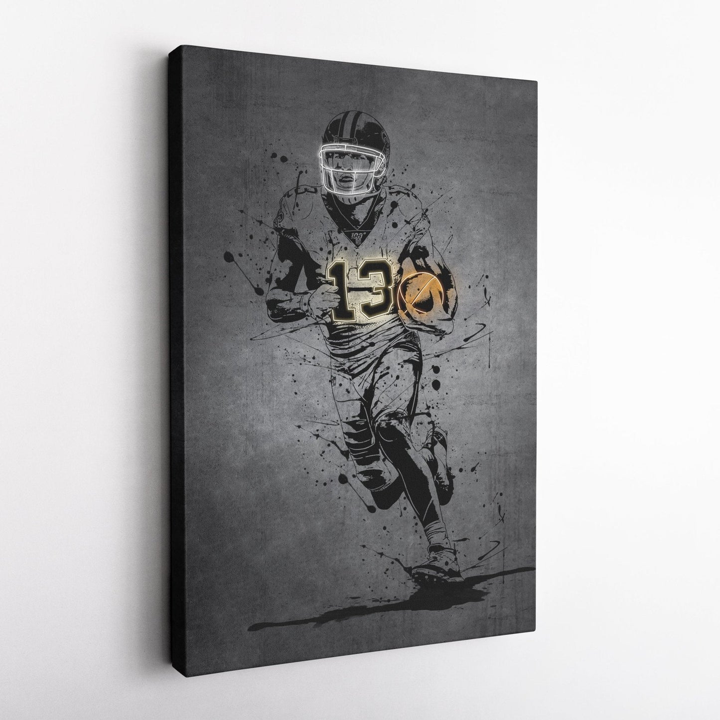 Michael Thomas Neon Canvas Art | Modern Wall Decor for Saints Fans