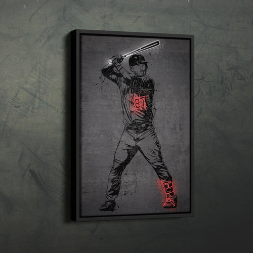 Mike Trout Neon Canvas Art | Modern Wall Decor for Angels Fans