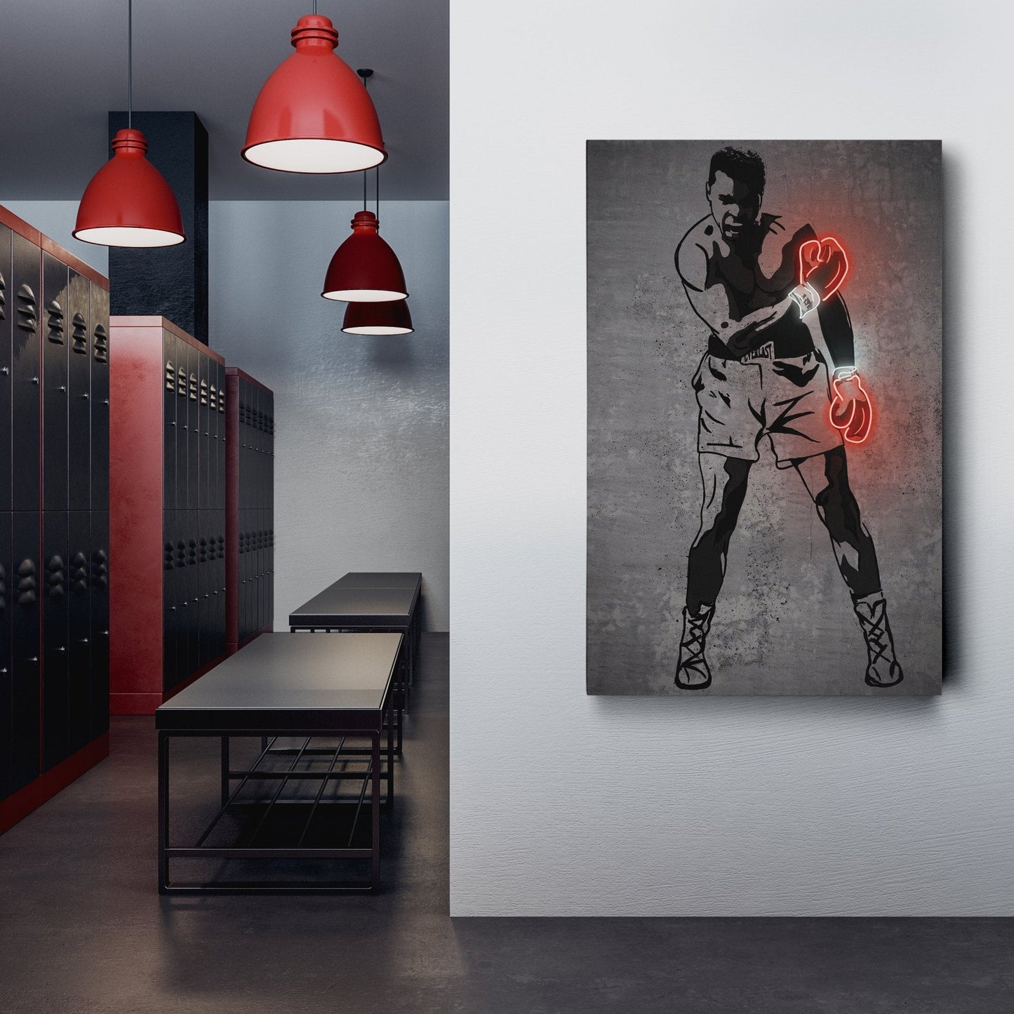 Muhammad Ali Neon Canvas Art | Modern Wall Decor for Boxing Fans
