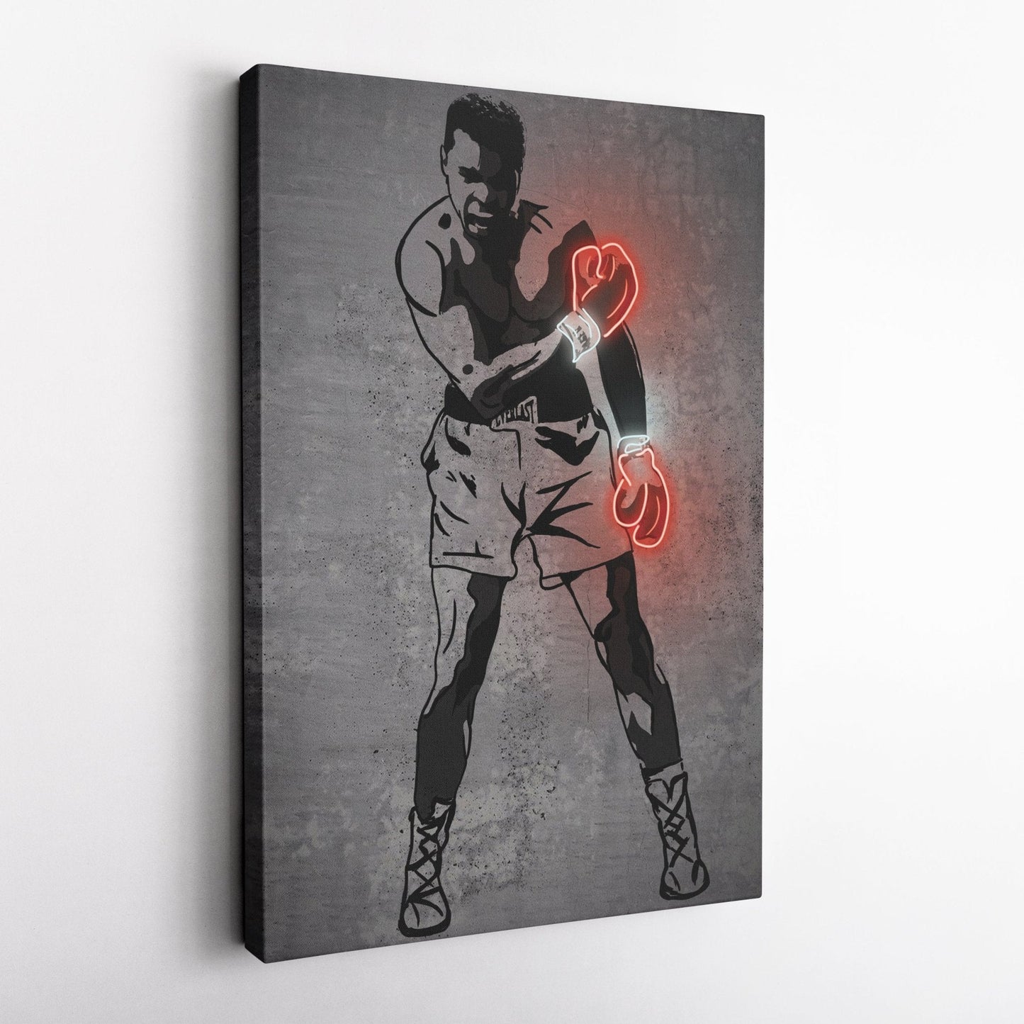 Muhammad Ali Neon Canvas Art | Modern Wall Decor for Boxing Fans