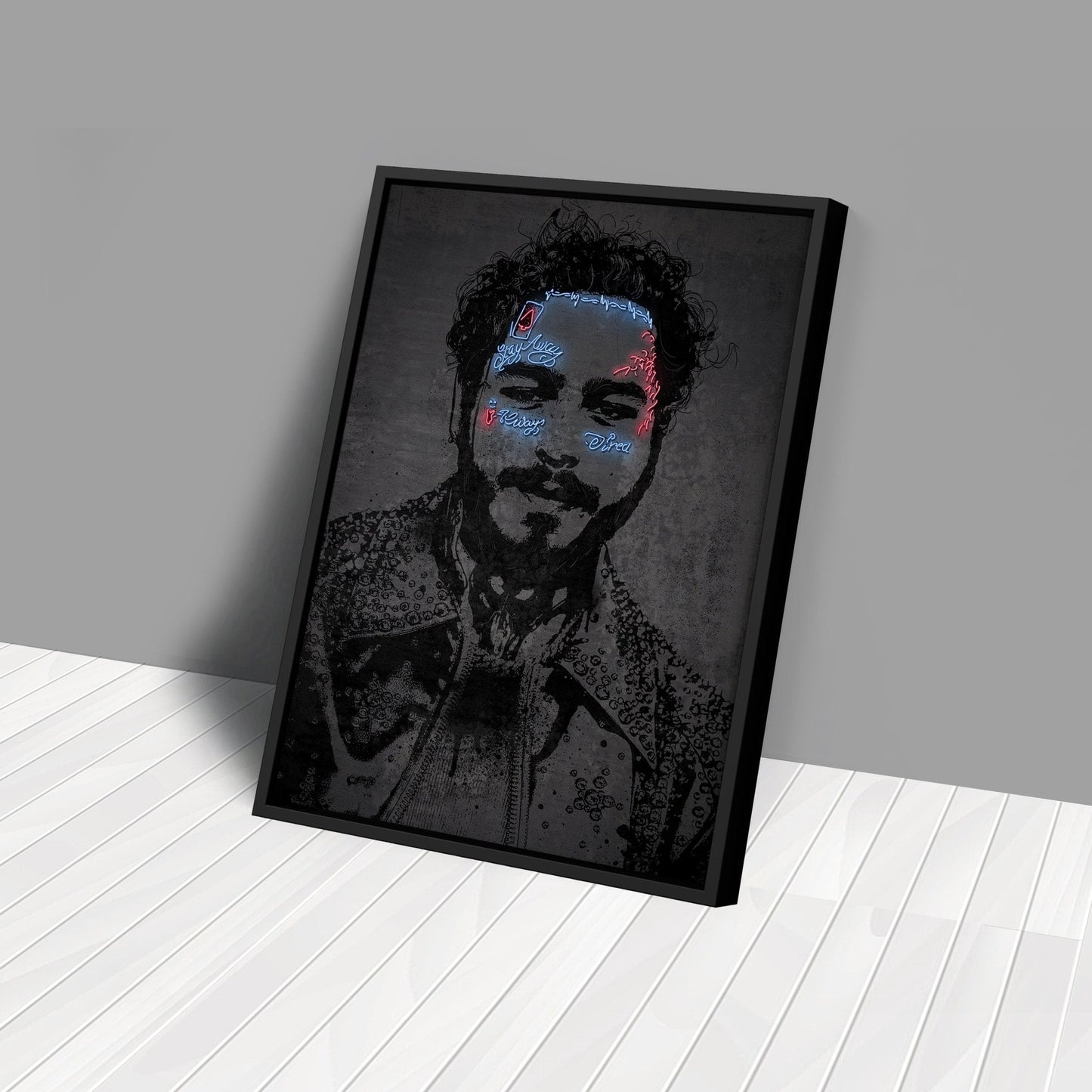 Post Malone Neon Canvas Art | Music Wall Decor