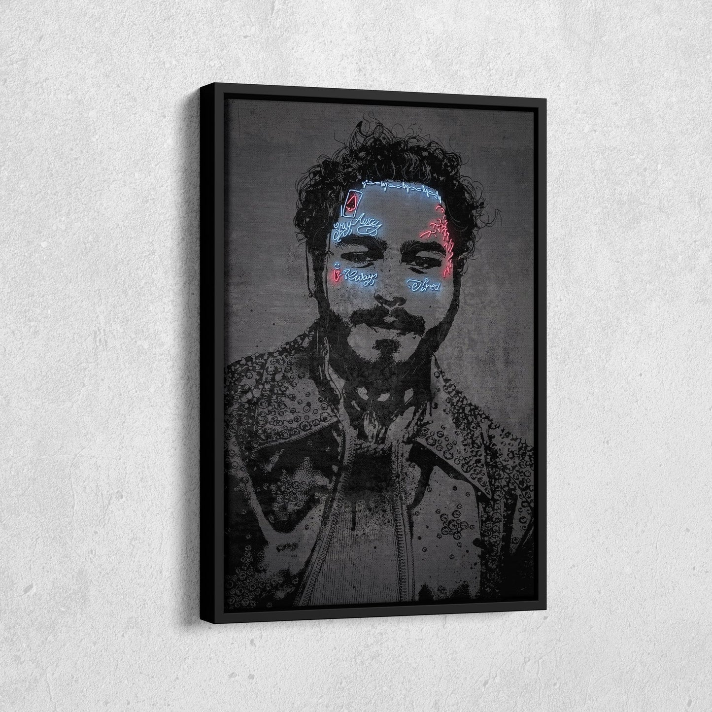 Post Malone Neon Canvas Art | Music Wall Decor
