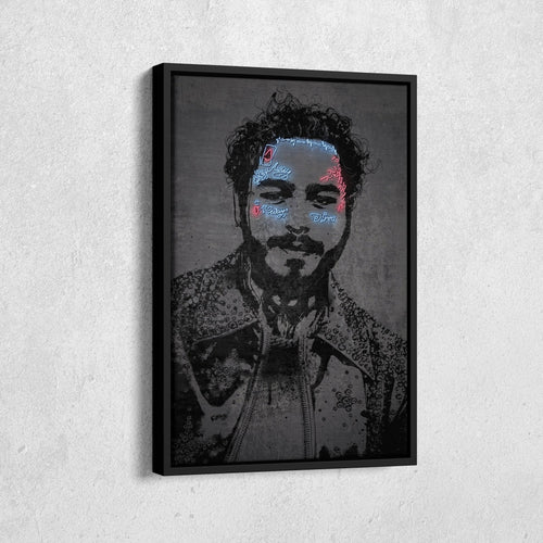 Post Malone Neon Canvas Art | Music Wall Decor