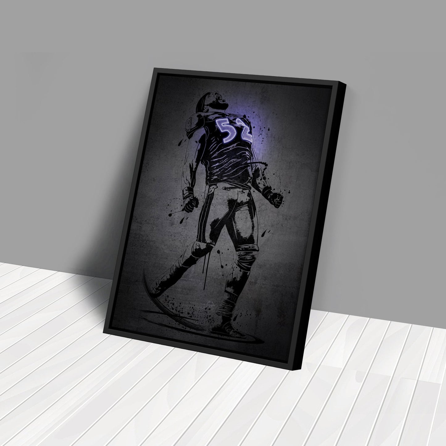 Ray Lewis Neon Canvas Art | Modern Wall Decor for Ravens Fans