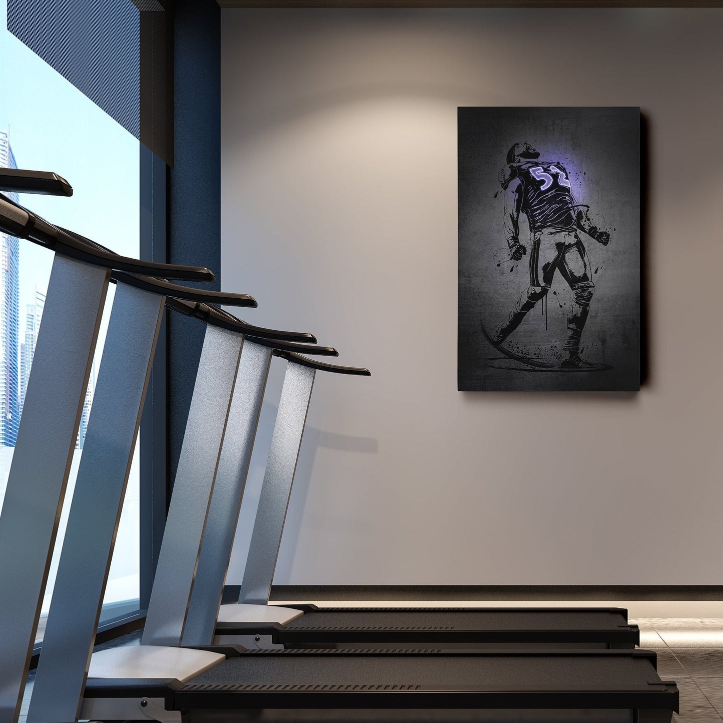 Ray Lewis Neon Canvas Art | Modern Wall Decor for Ravens Fans