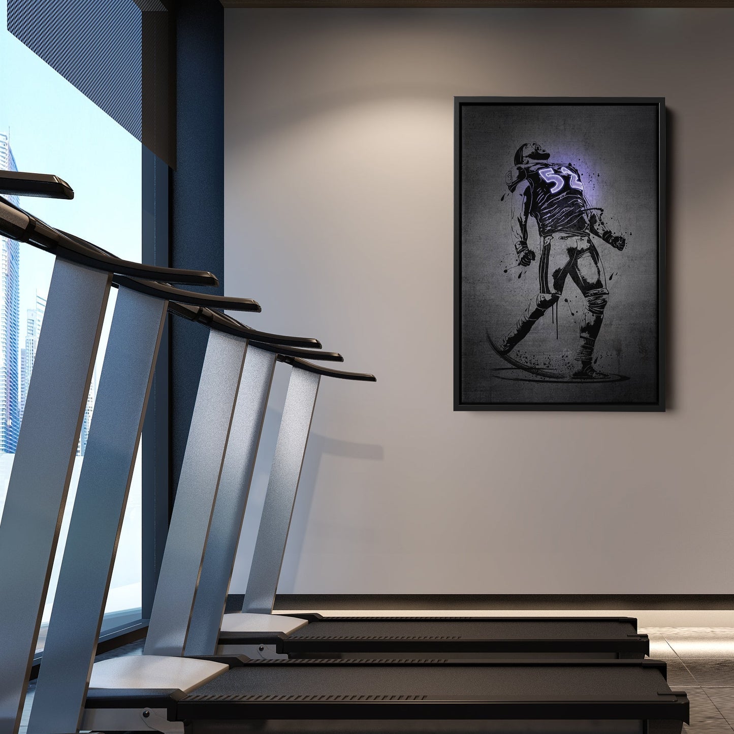 Ray Lewis Neon Canvas Art | Modern Wall Decor for Ravens Fans