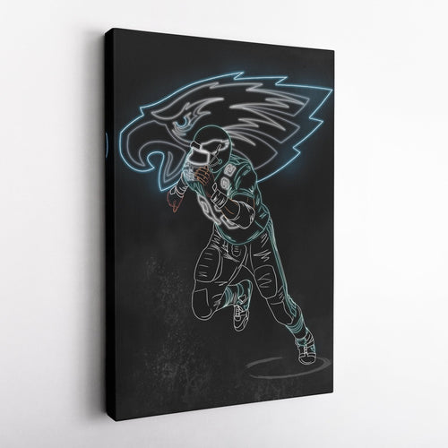Reggie White Neon Canvas Art | Eagles Wall Decor