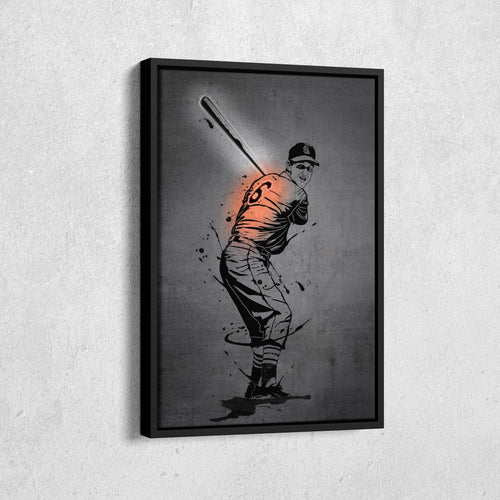 Stan Musial Neon Canvas Art | Modern Wall Decor for Cardinals Fans