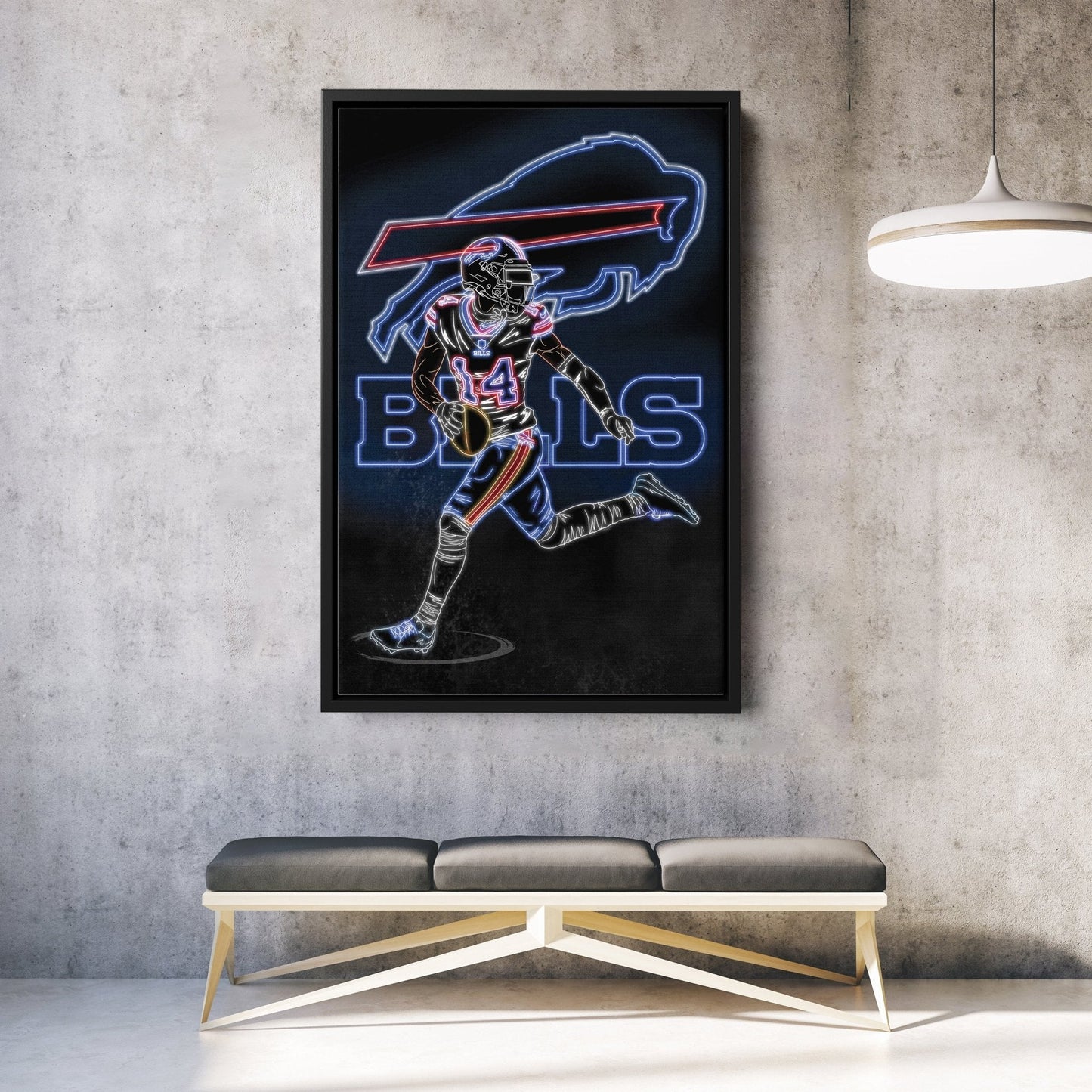 Stefon Diggs Neon Canvas Art | Bills Wall Decor