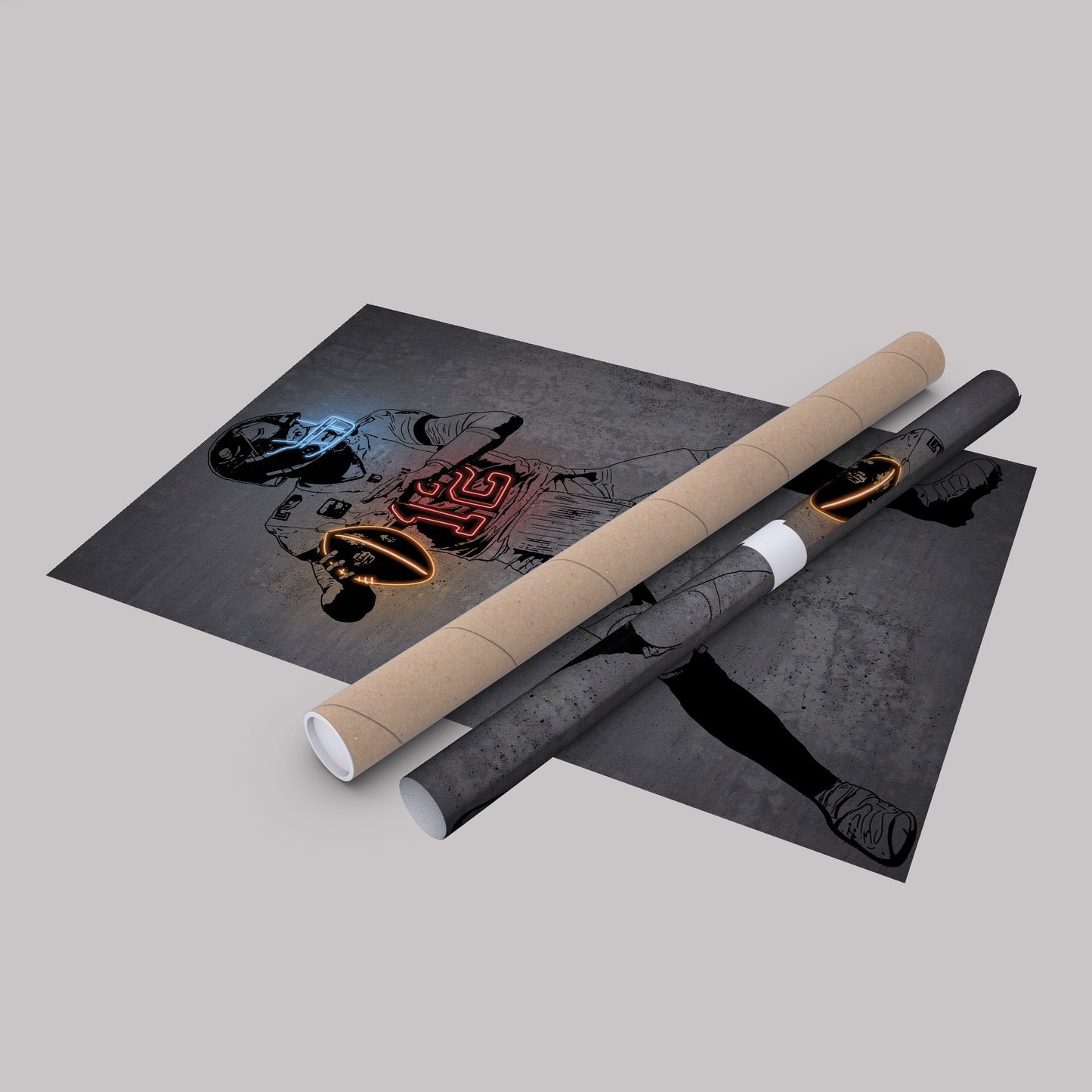 Tom Brady Neon Canvas Art | Modern Wall Decor for Buccaneers Fans
