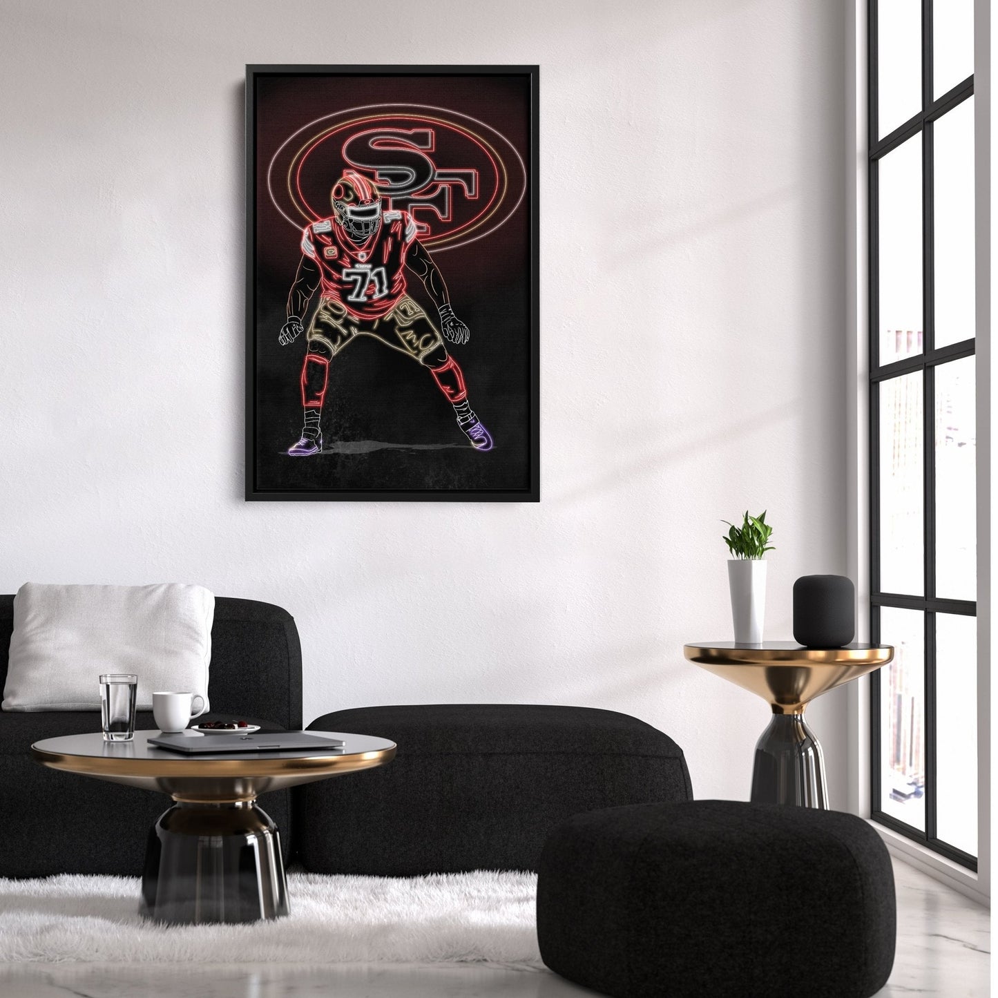 Trent Williams Neon Canvas Art | 49ers Wall Decor
