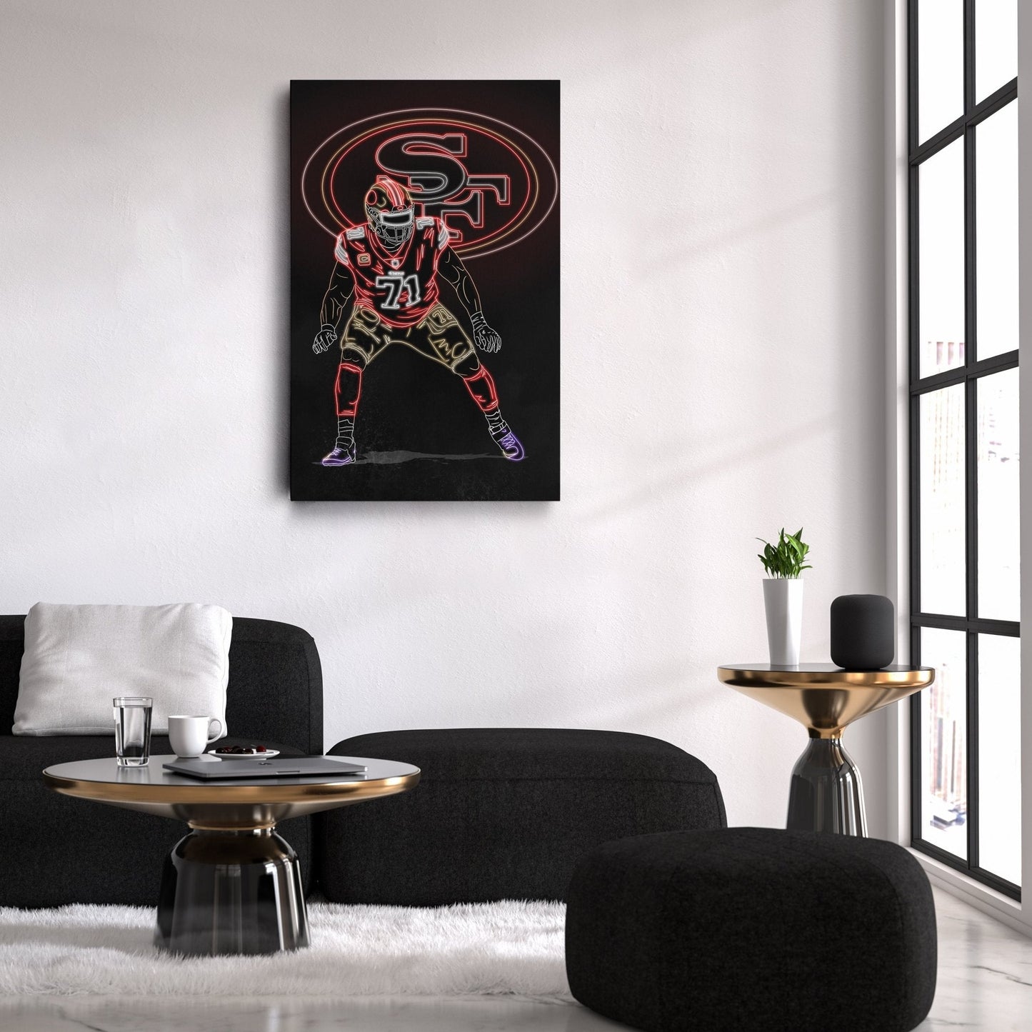 Trent Williams Neon Canvas Art | 49ers Wall Decor