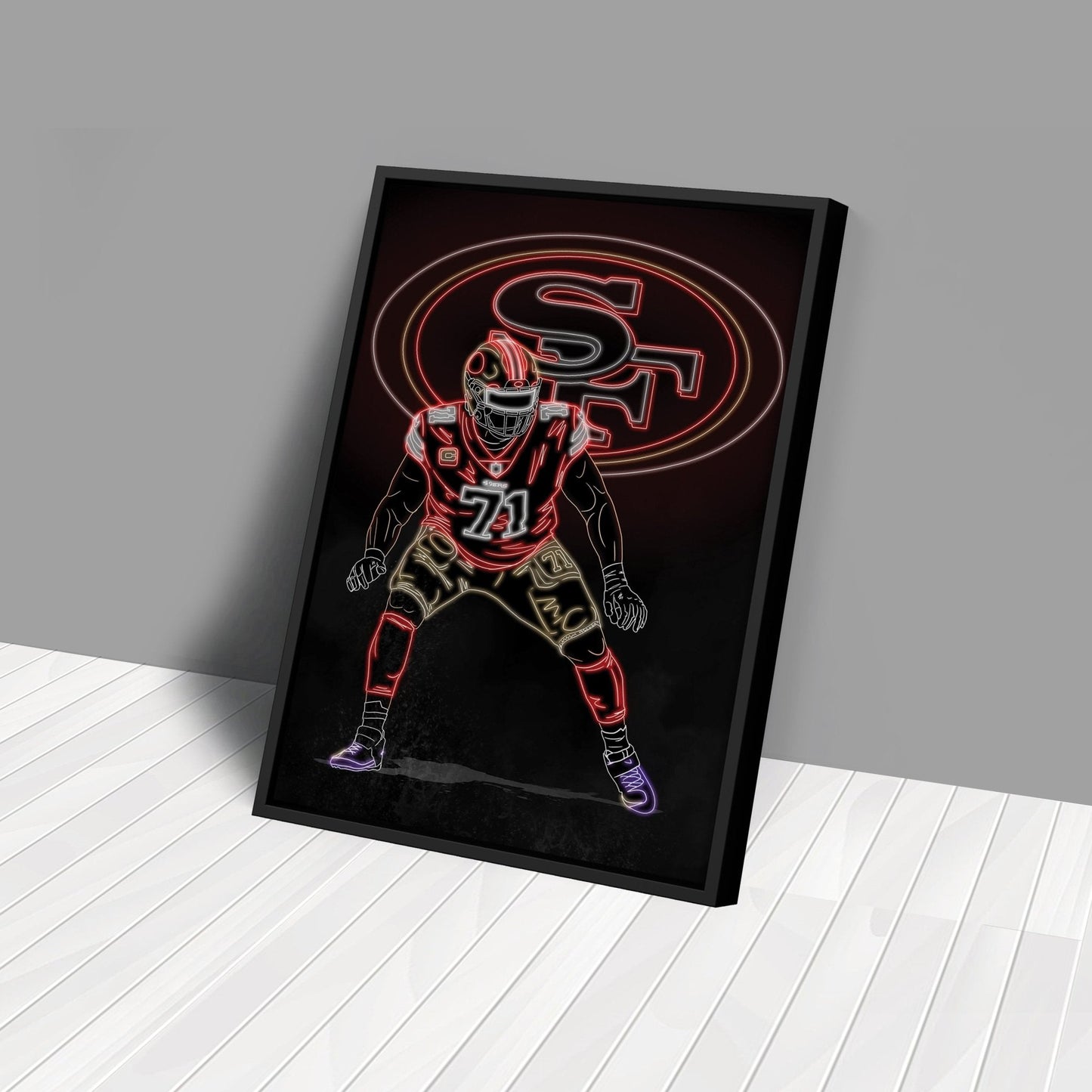 Trent Williams Neon Canvas Art | 49ers Wall Decor