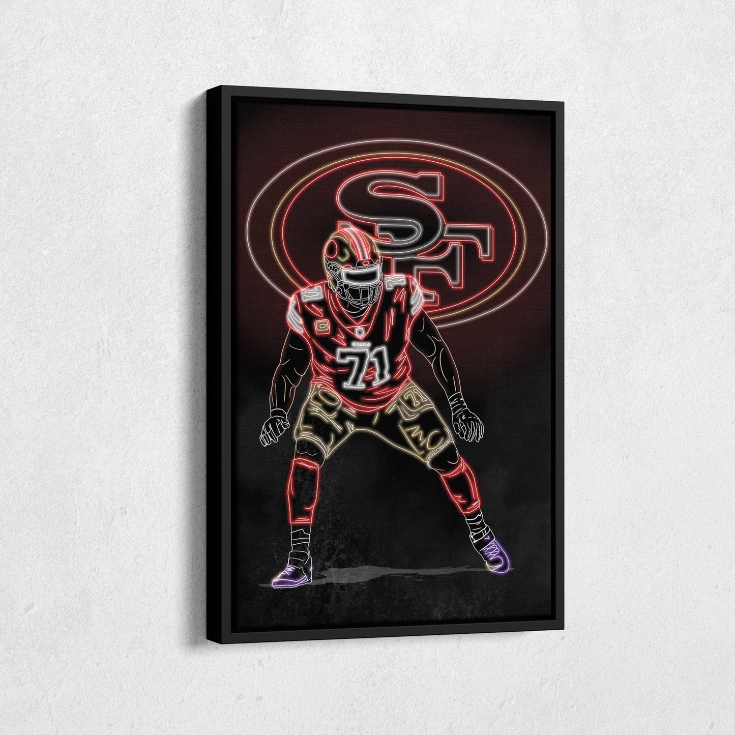Trent Williams Neon Canvas Art | 49ers Wall Decor