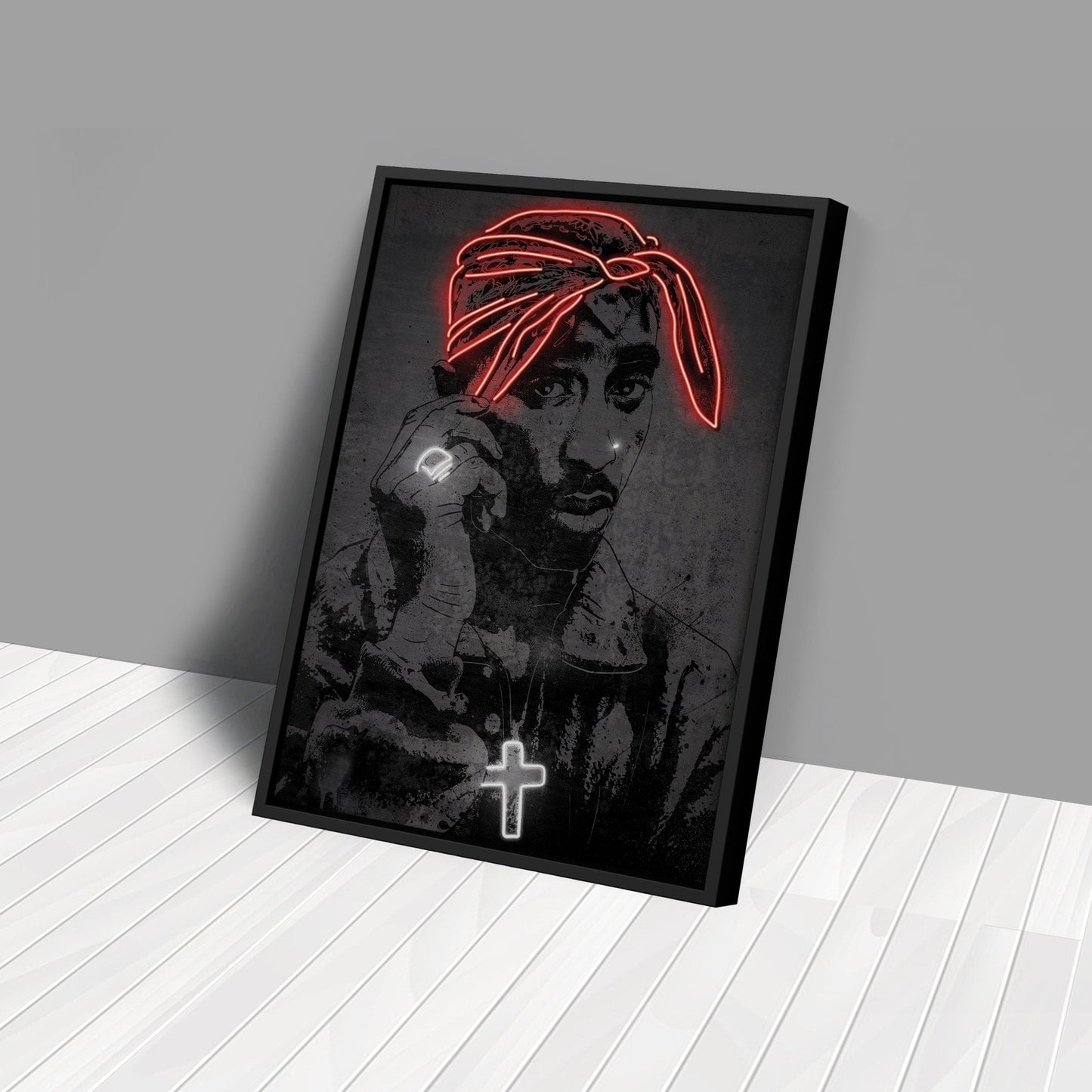 Tupac Neon Canvas Art | Music Wall Decor