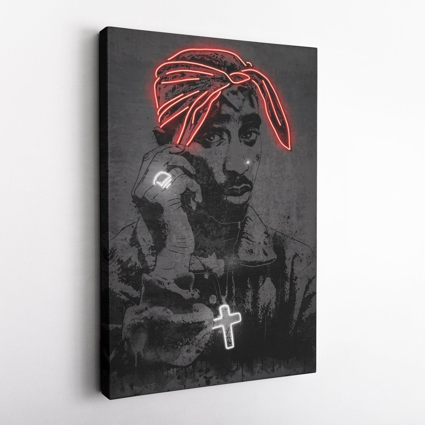 Tupac Neon Canvas Art | Music Wall Decor