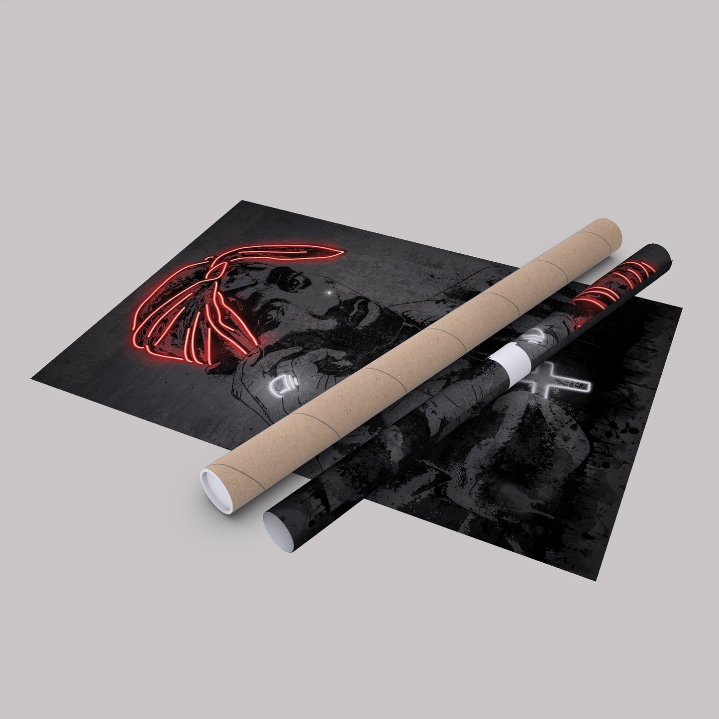 Tupac Neon Canvas Art | Music Wall Decor