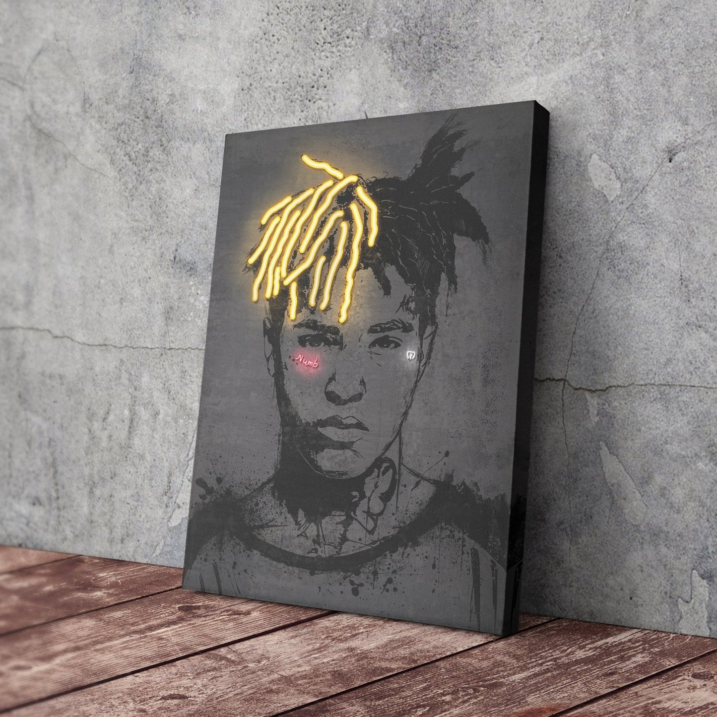 XXXTentacion Neon Canvas Art | Music Wall Decor