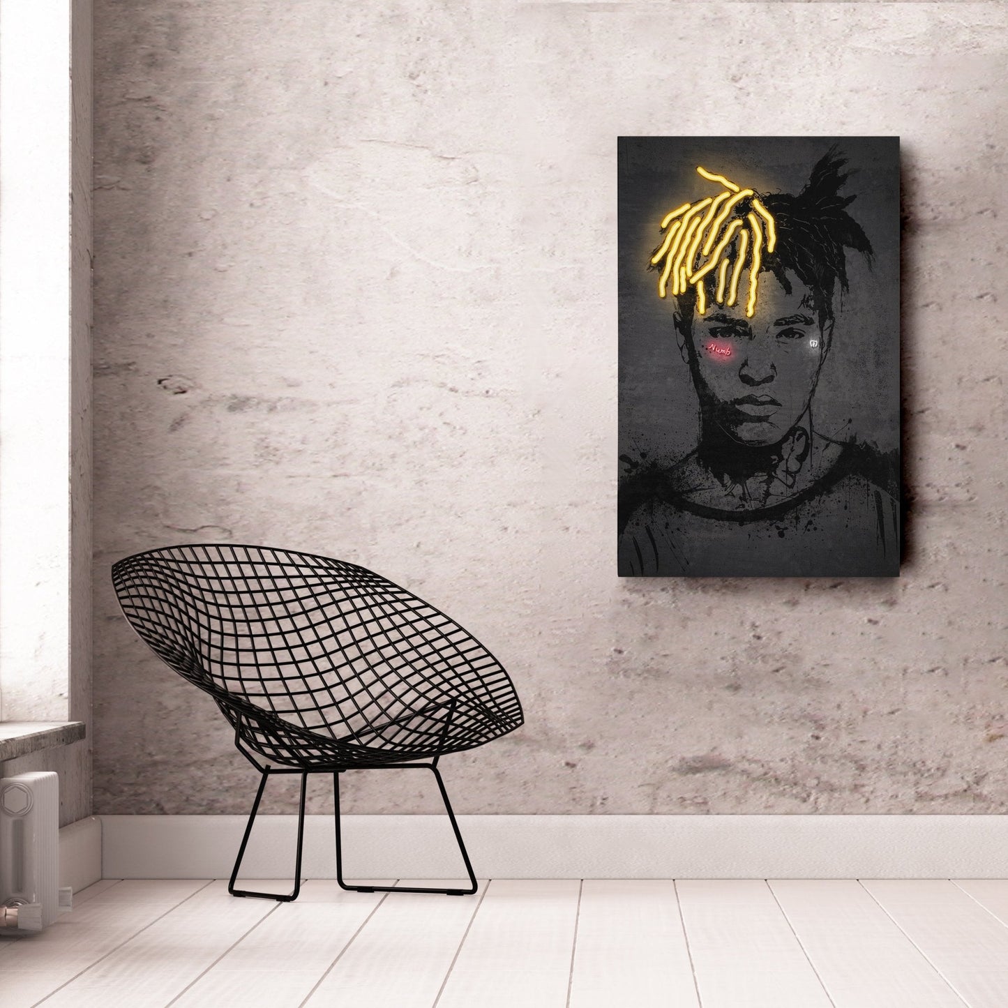 XXXTentacion Neon Canvas Art | Music Wall Decor