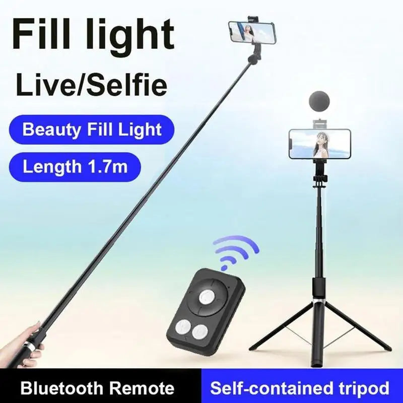 Selfie Stick Tripod With Light