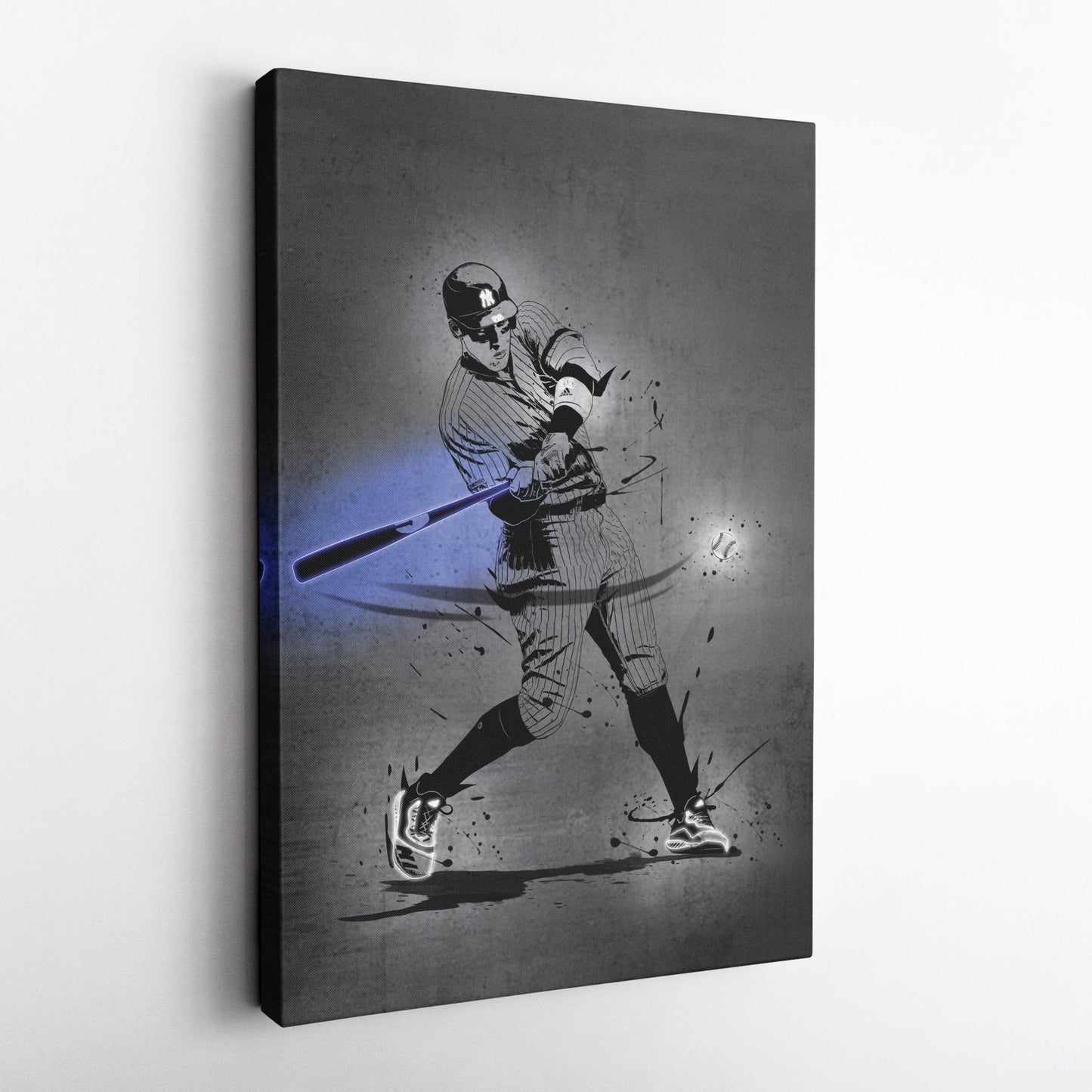 Aaron Judge Neon Canvas Art | Modern Wall Decor for Yankees Fans