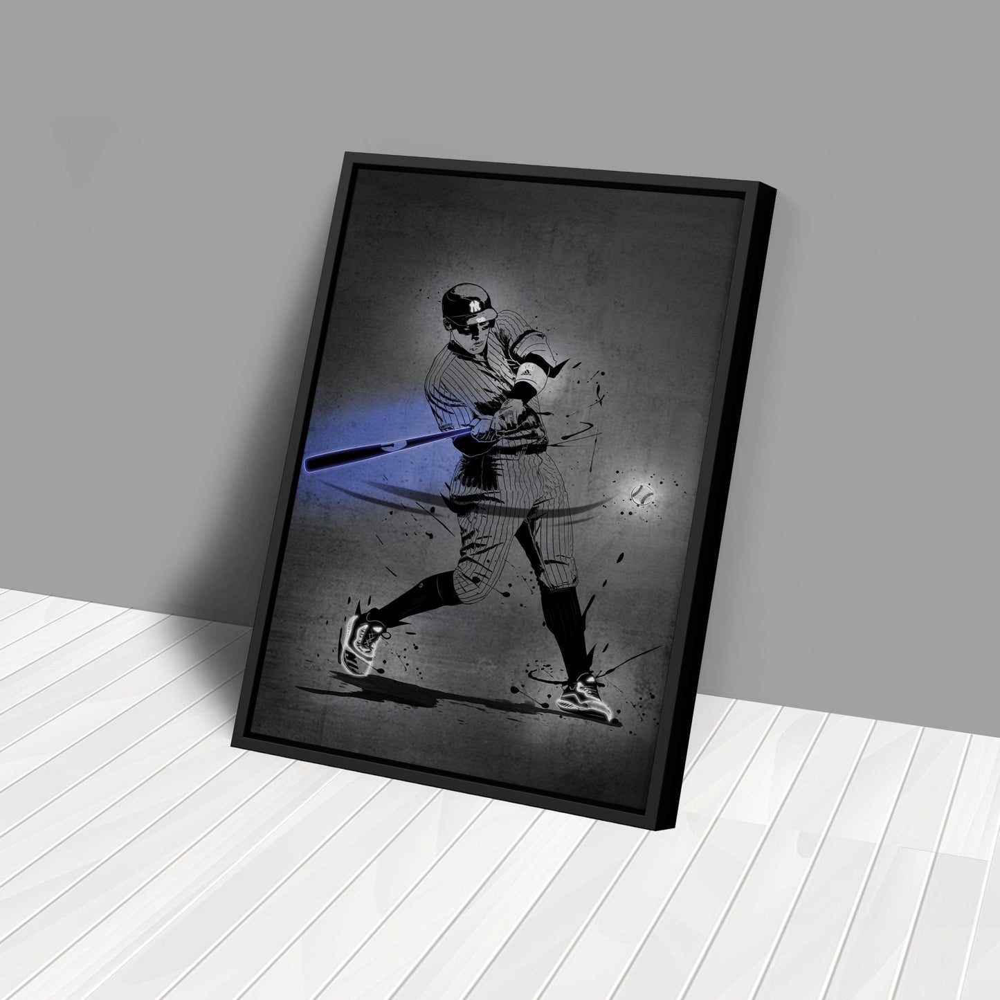 Aaron Judge Neon Canvas Art | Modern Wall Decor for Yankees Fans
