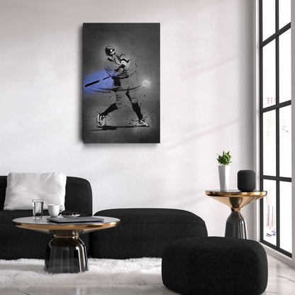 Aaron Judge Neon Canvas Art | Modern Wall Decor for Yankees Fans