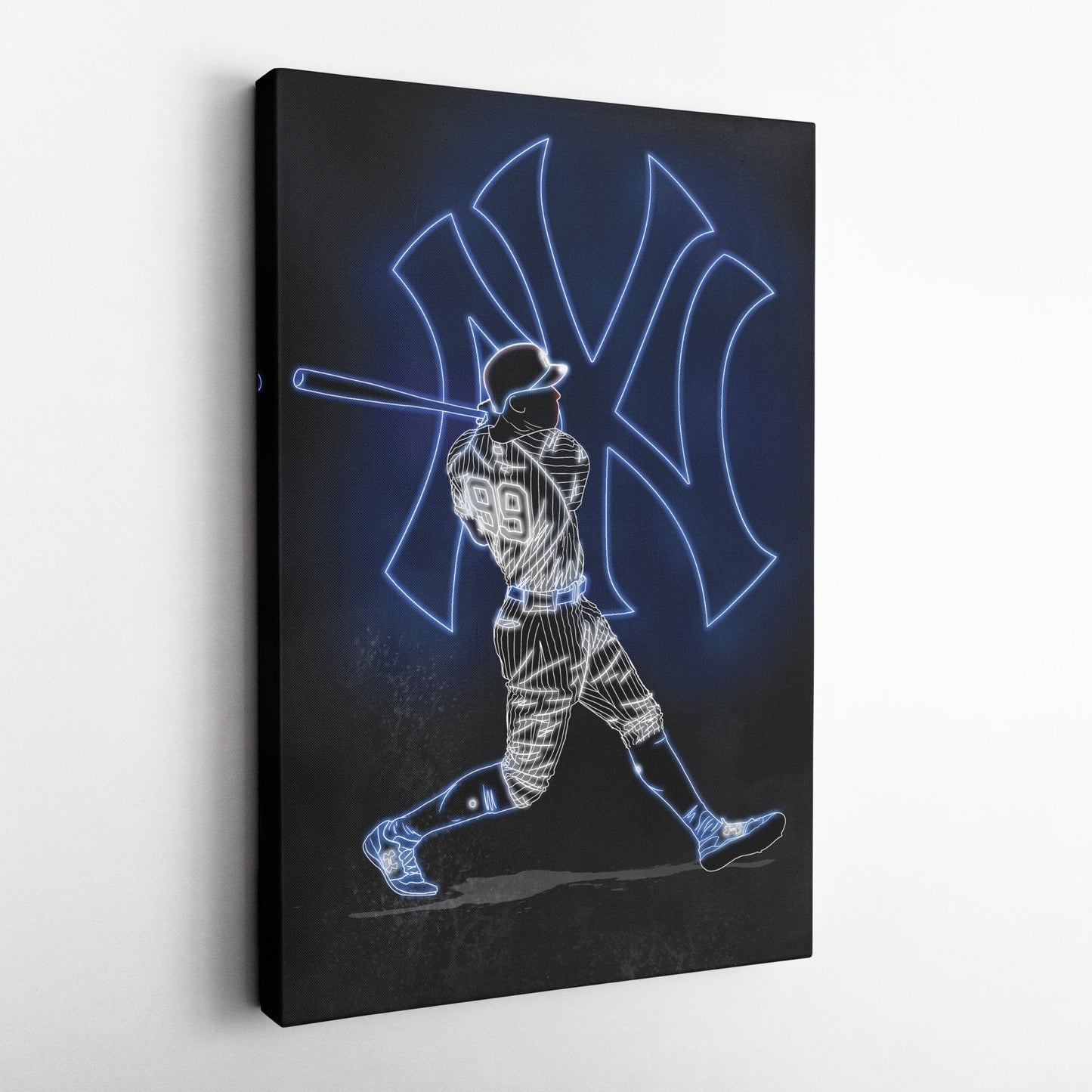 Aaron Judge Neon Canvas Art | Yankees Wall Decor
