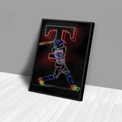 Adolis Garcia Neon Canvas Art | Rangers Wall Decor