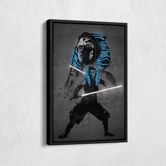 Ahsoka Tano Canvas | Star Wars Neon Wall Art