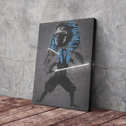Ahsoka Tano Canvas | Star Wars Neon Wall Art
