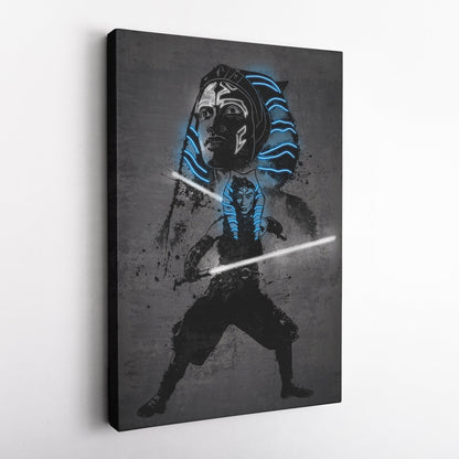 Ahsoka Tano Canvas | Star Wars Neon Wall Art