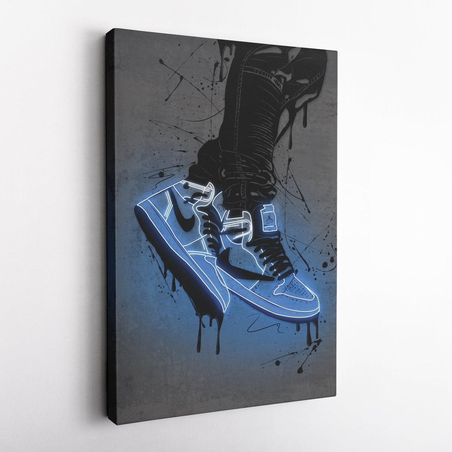 Air Jordan 1 Mid Blue Canvas | Neon Wall Art