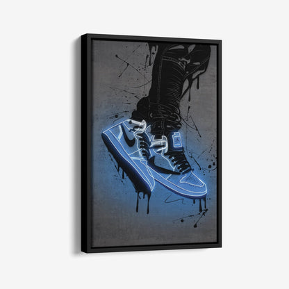Air Jordan 1 Mid Blue Canvas | Neon Wall Art
