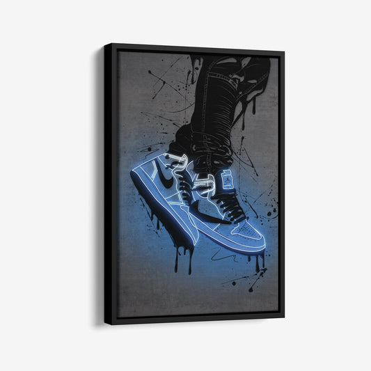 Air Jordan 1 Mid Blue Canvas | Neon Wall Art