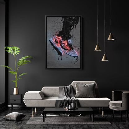 Air Jordan 1 Mid Classic Canvas | Neon Wall Art