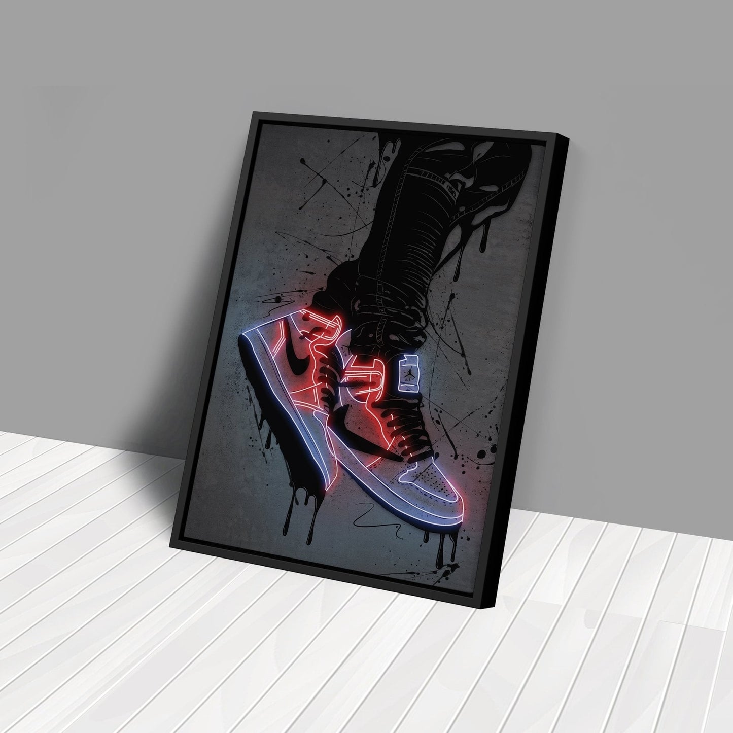 Air Jordan 1 Mid Classic Canvas | Neon Wall Art