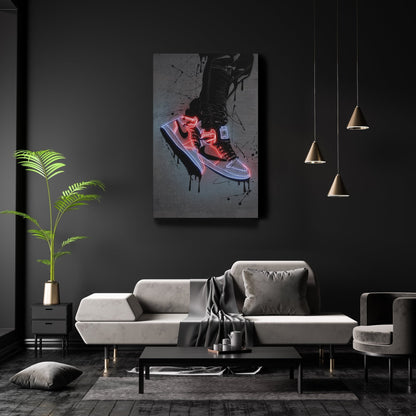 Air Jordan 1 Mid Classic Canvas | Neon Wall Art