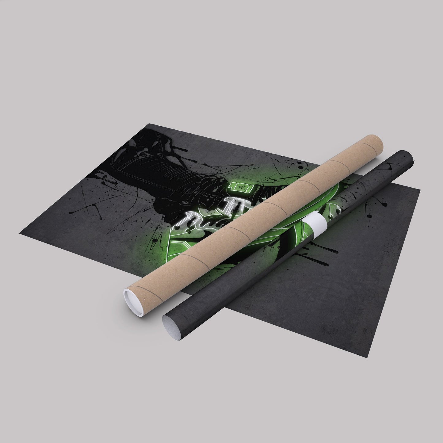 Air Jordan 1 Mid Green Canvas | Neon Wall Art