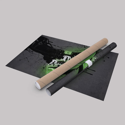 Air Jordan 1 Mid Green Canvas | Neon Wall Art