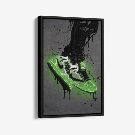 Air Jordan 1 Mid Green Canvas | Neon Wall Art